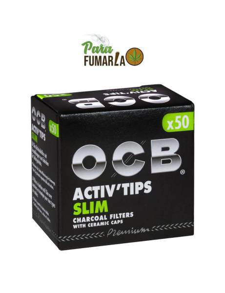 50 Filtros carbón activo OCB SLIM | Reutilizables | 7mm