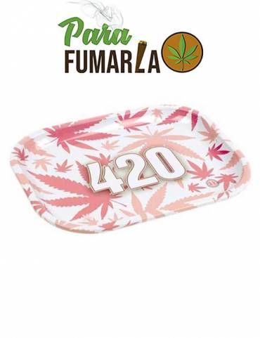 bandeja rosa marihuana 420
