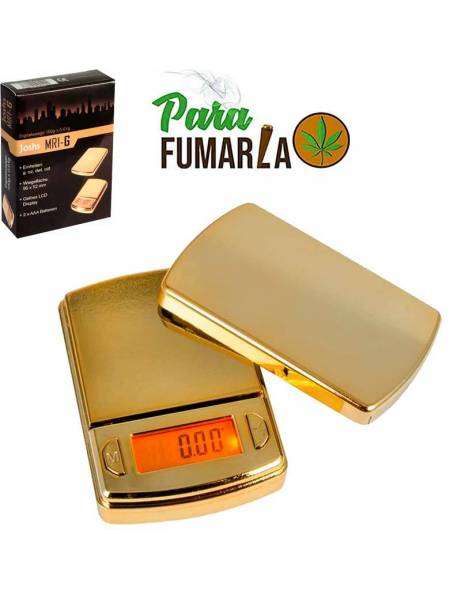 Báscula digital dorada. 100g y 0,01g