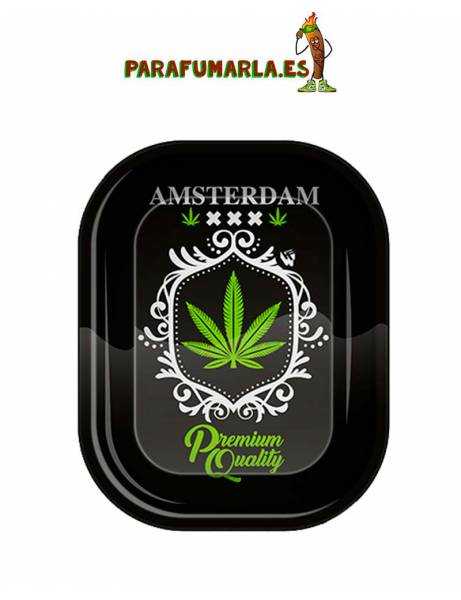 Bandeja Amsterdam black leaf 18x12