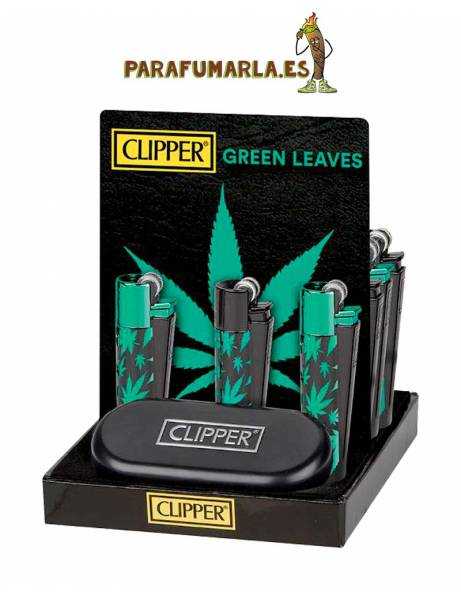 clipper metal green leaves