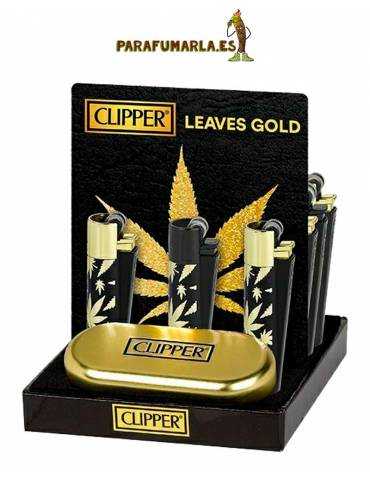 clipper metalico hojas doradas