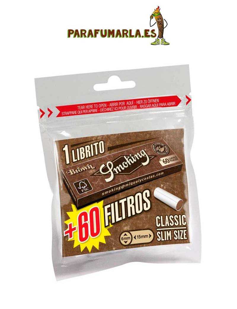 Filtros OCB SLIM 6 mm caja de 50 bolsas Smoking brown marron corto papel fumar 