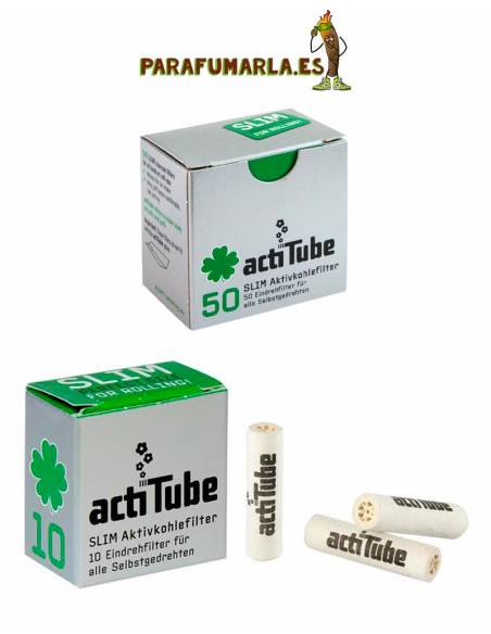 actiTube 3x50 incluye un saverette Juego de filtros de carbón activo Slim Kogu 150 7,1 mm 
