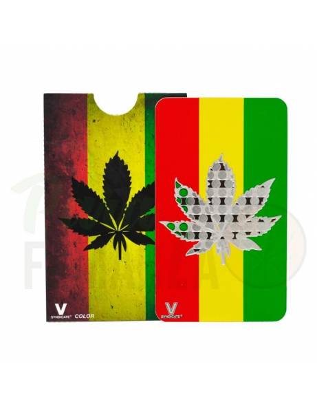 Grinder card Rasta leaf.