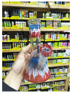 Bong Red and Blue Beaker 21cm