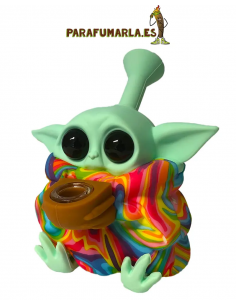 Pipa silicona Baby Yoda Rainbow