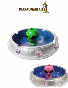 Cenicero Poliresina Cabeza Alien