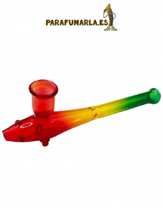 Pipa de fumar de Cristal de 14cm | Color Rasta