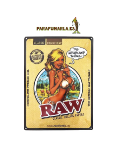 Cartel RAW Metal Retro Girl 42x31cm