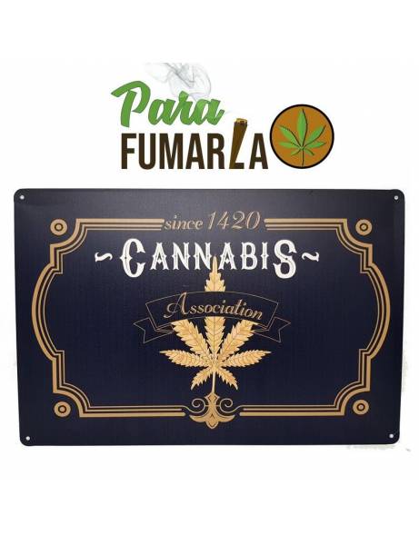 Placa decorativa metal "Cannabis association"